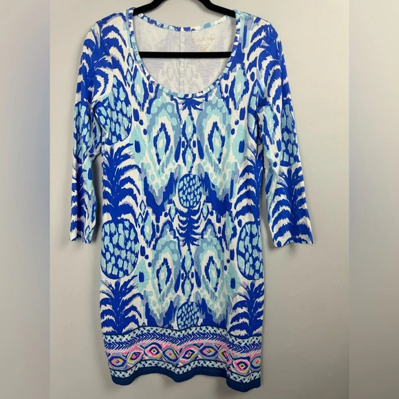 Lily Pulitzer Beacon Dress Pima Cotton Tropical Call Me Serene size Small - Picture 1 of 8